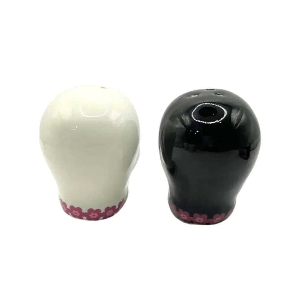 Day of the Dead Sugar Skull Ceramic Salt and Pepper Shakers Set New with Box